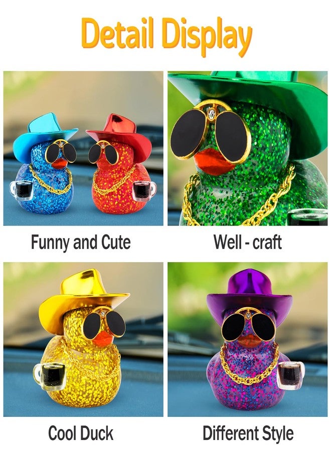 wonuu Coffee Lover Rubber Duck, Cafe Bar Car Dashboard Decoration Iced Americano Ducks Espresso Duckie Mini Sparkly Sequined Ducky, Dark Red - Image 4